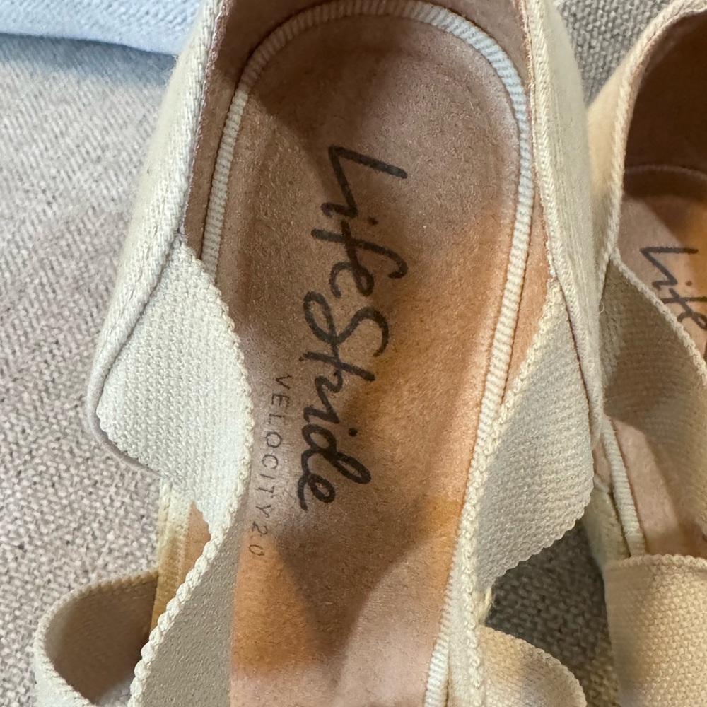 Life Stride Velocity Kascade Cream Espadrilles Wedge with Bow Detail sz 10 - Picture 5 of 15